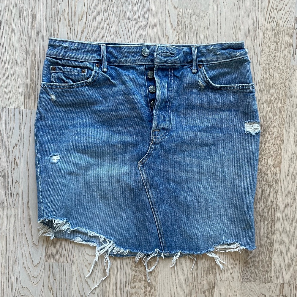 GRLFRND Rhoda denim mini skirt
